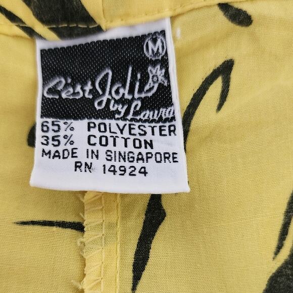 C'EST JOLI by Laura VintageYellow Animal Print drawstring Shorts Women's Med - Picture 8 of 9